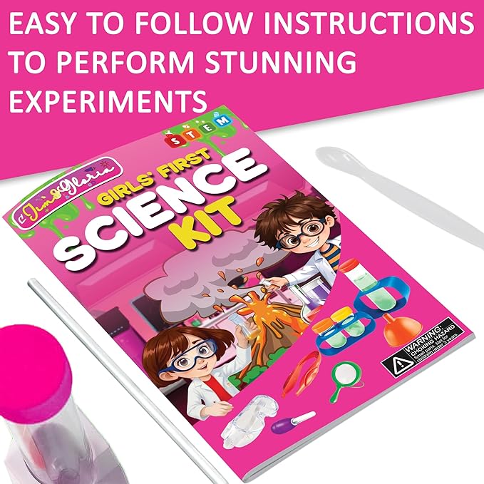 Jim&Gloria Girls Science Kits for Kids 5 7 8 12 Year Old Birthday Gift Ideas, Learning Educational Toy, Stem Toys Chemistry Experiments, DIY Volcano Project Set, Easter Gifts for Kids