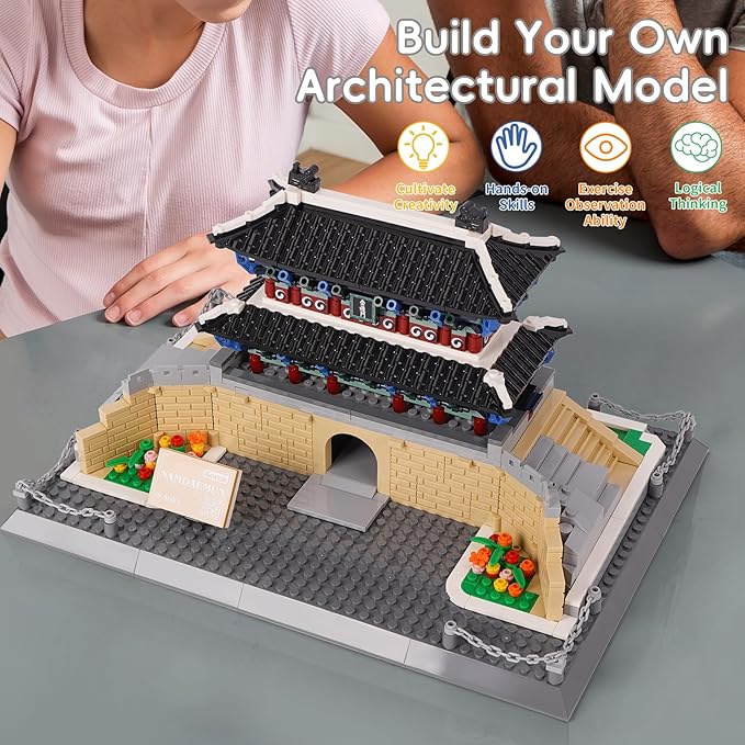 Oichy Namdaemun Model Building Kits, World Famous Architecture Building Blocks Set, Collection Namdaemun Toys Gifts Set for Adults and Kids(900 PCS)