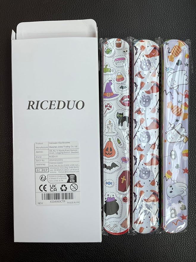 48 Pieces Halloween Slap Bracelet for Kids, 24 Styles Colorful Halloween Slap Wristbands Bulk for Kids Party Favors Toys Prizes Goodie Bags Fillers