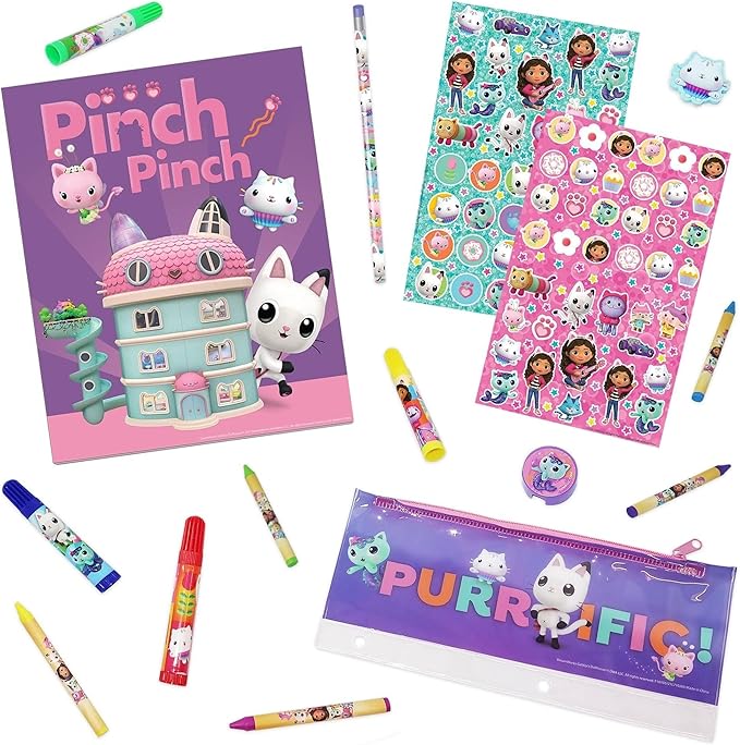 Gabby's Dollhouse Stationery Set ~ 30 Pc Bundle with Gabby's Secret Diary, Tattoos, and More | Gabby's Dollhouse Stationery Art Set for Girls