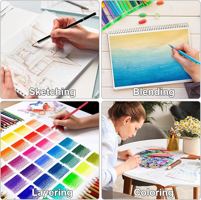 KALOUR 72 Count Colored Pencils for Adult Coloring Books, Soft Core,Ideal for Drawing Blending Shading,Color Pencils Set Gift for Adults Kids Beginners