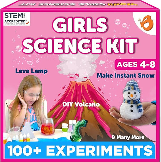 Butterfly EduFields 100+ Girls Science Kit for Kids Ages 4 5 6 7 8 | Girls in STEM & Science Experiments | Educational Gift Ideas for 4 5 6 7 8 Year Old Girl | STEM Projects, Fun Learning