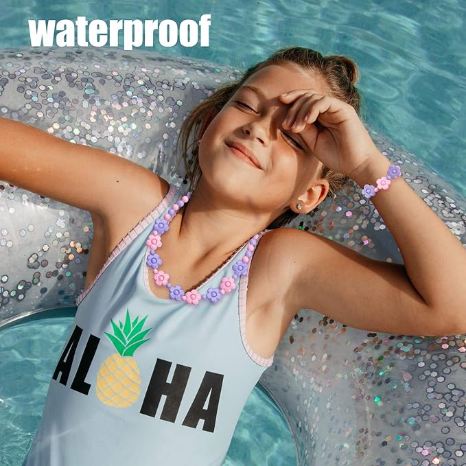 6 Sets Toddler Play Jewelry Beaded Necklace and Bracelet for Little Girls, Packaged in Gift Box, Dress up Necklace Bracelet Set Pretend Princess Jewelry for Kids, Jewelry Toy Gifts for Girls