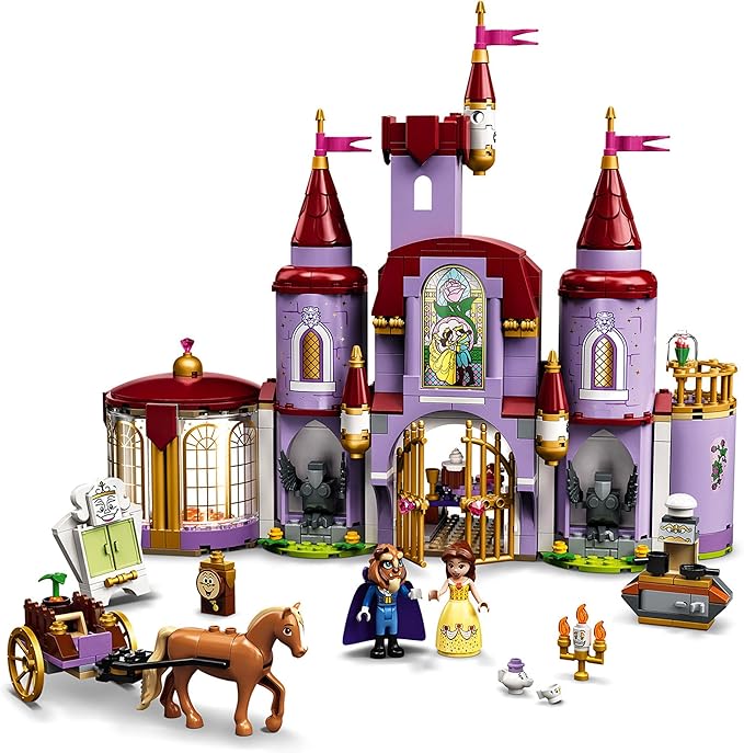 LEGO® Disney Belle and The Beast’s Castle 43196 Building Kit; an Iconic Castle Construction Toy for Creative Fun