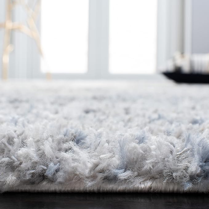 SAFAVIEH Berber Shag Collection Runner Rug - 2' x 14', Ivory & Beige, Modern Abstract Design, Non-Shedding & Easy Care, 1.2-inch Thick Ideal for High Traffic Areas in Living Room, Bedroom (BER274A)