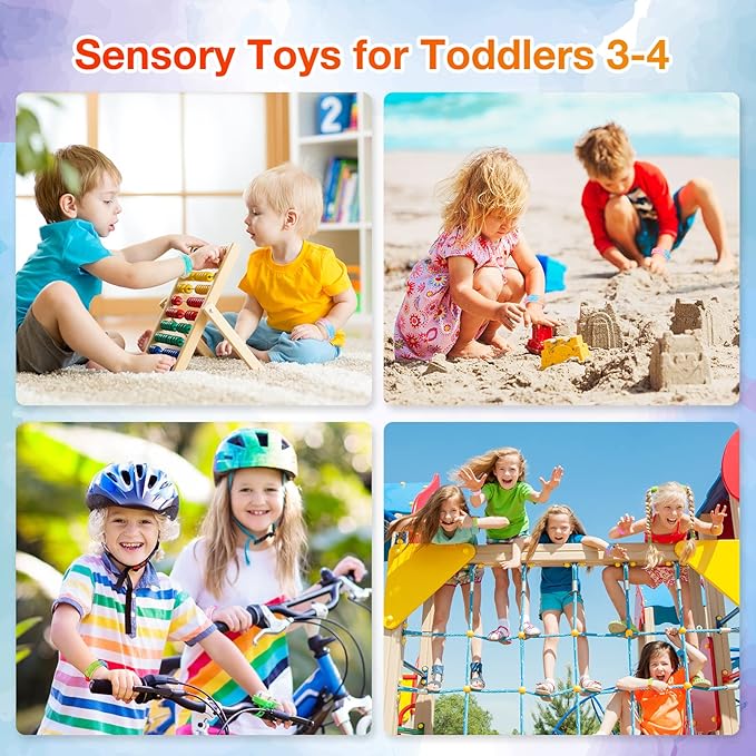 Kids Party Favors Pop Fidget Toys Bulk Its 24 Packs Fidget Bracelet It Birthday Party Favors for Kids Goodie Bags Stuffers Classroom Prizes Poppers Valentines Gifts for Students Girls Boys Cheap