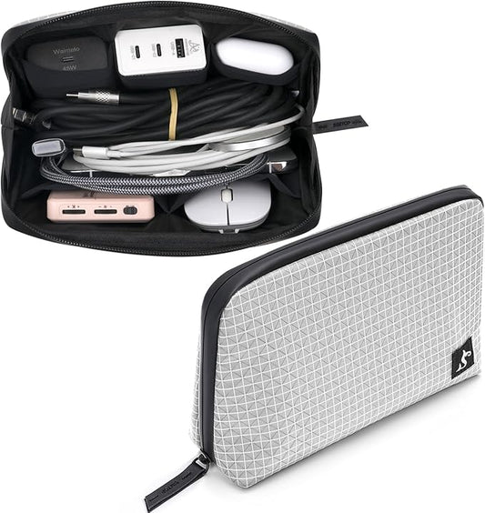 SIMTOP Cord Organizer Travel Small Tech Bag Pouch Case for Cords, Charger, Hard Drive, Power Bank – Water-Resistant Electronics Organizer, Small Portable Gadget Case for Travel