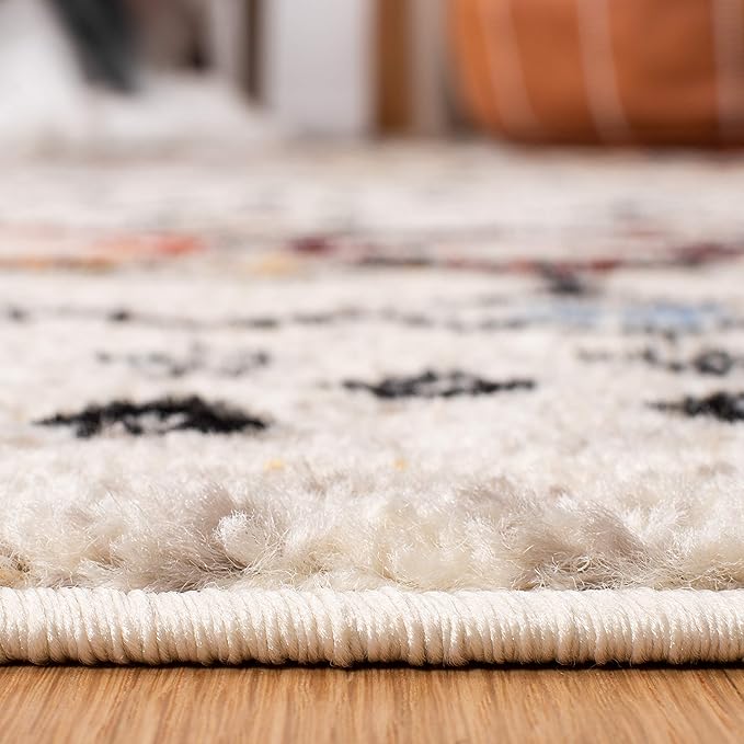 SAFAVIEH Amsterdam Collection Runner Rug - 2'3" x 16', Ivory & Multi, Moroccan Boho Design, Non-Shedding & Easy Care, Ideal for High Traffic Areas in Living Room, Bedroom (AMS108K)