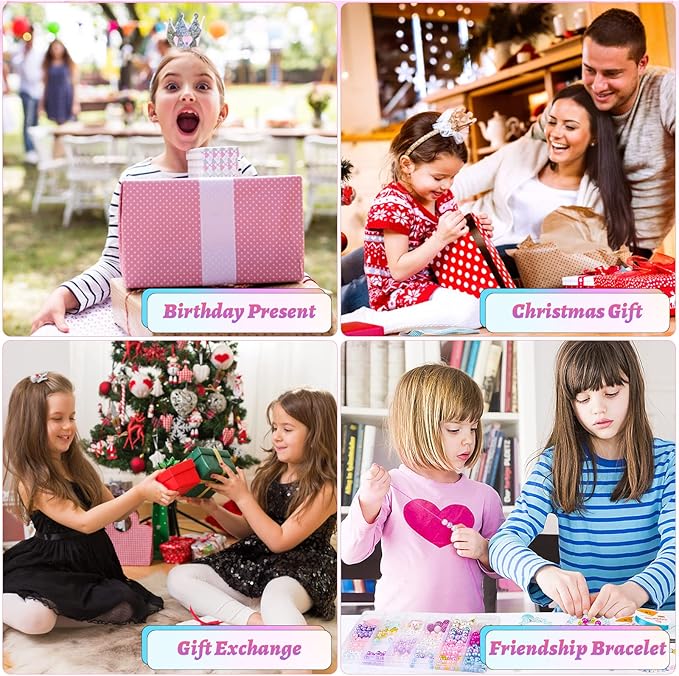 Cludoo 773Pcs Mermaid Charm DIY Beads for Jewelry Making, Unicorn DIY Bracelet Making Bead Kit for Kids Girls with Starfish Shell, Ocean Pearl Beads