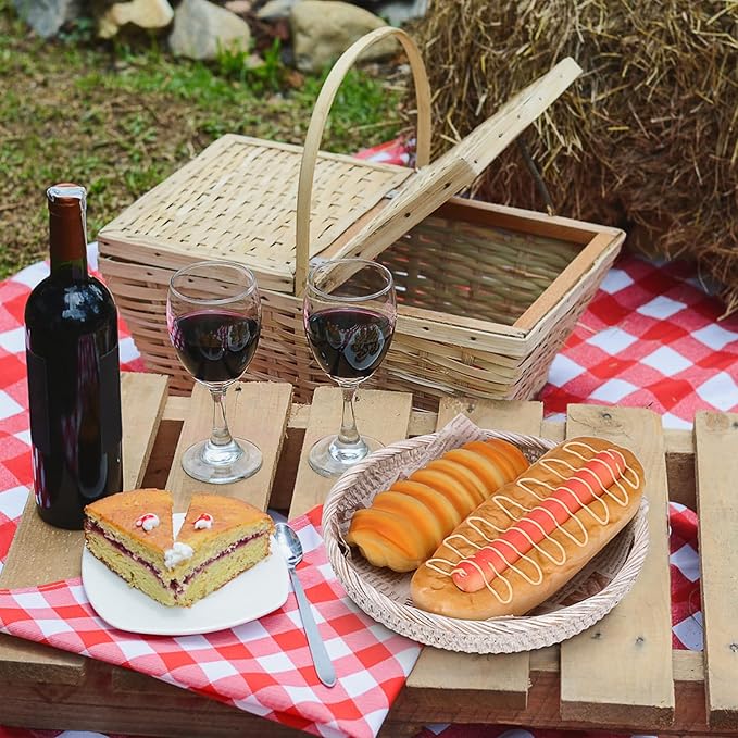 Hipiwe Round Key Bowl for Entryway, 9" Decorative Rattan Tray Woven Wicker Storage Holder Serving Basket Tray for Fruit Snacks Candy, Whitewash