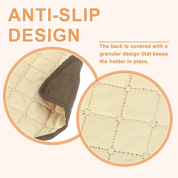 uxcell Couch Sofa Armrest Organizer Non-Slip Chair Arm Recliner Remote Control Organizer with 6 Pockets for Books, Magazines, Tablet, Phone, Camel