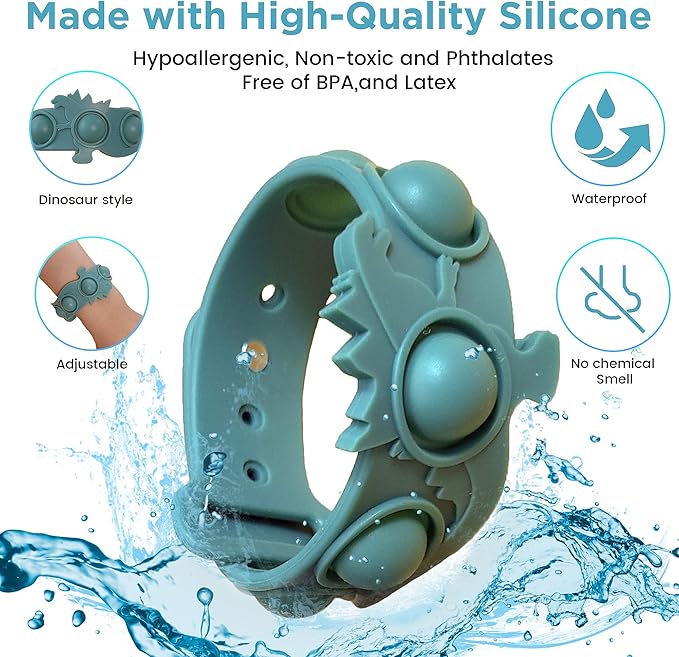 fidgets for Classroom, 2pcs Quiet Silent pop Wristband Watch, Autism Sensory Products, Stress Toys, Silent ADHD Toys for Adults Kids Toddlers