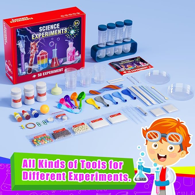 50+ Lab Experiments Science Kits for Kids - STEM Projects Educational Scientific Toys for Kids 4 5 6 7 8 9 10 12 Years Old, Christmas Birthday Gifts for Boys and Girls, Learning & Education