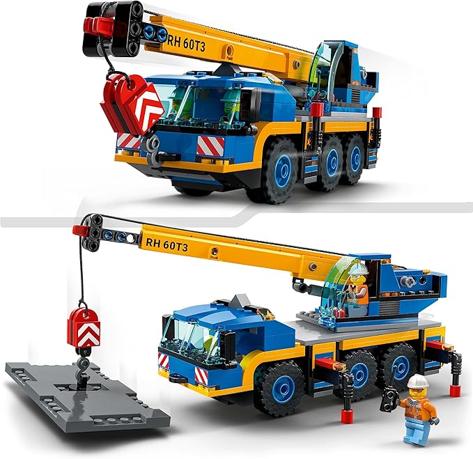 LEGO 60324 City Off-Road Crane, Crane and Truck Toy with Hooks, Buildable Vehicle Toy for Boys and Girls from 7 Years, Gift for Children and Fans of Construction Vehicles