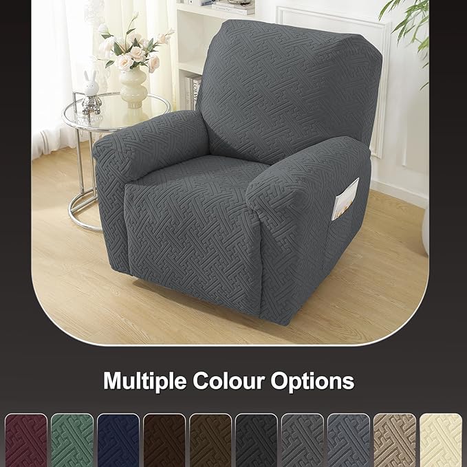 NORTHERN BROTHERS Oversized Recliner Chair Covers, Large Lazy Boy Recliner Covers, Stretchy Cover for Recliner Chairs, Dark Gray