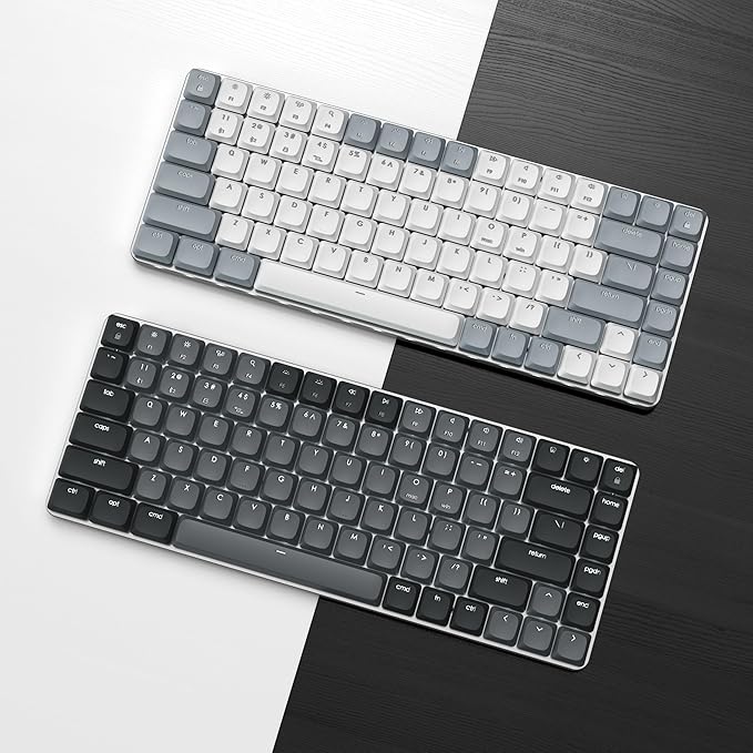 Satechi SM1 75% Mechanical Keyboard for Mac and Windows, LED Backlit Bluetooth Keyboard, 84 Keys Compact Wireless, Gaming, for Mac and Windows - Dark Gray/Gray