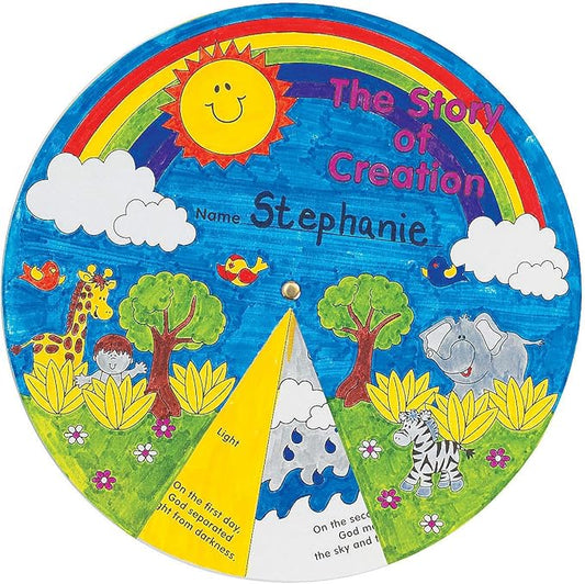 Fun Express Color Your Own Creation Wheel - Makes 12 - DIY Religious Crafts for Kids and Fun Sunday School Activities - VBS Vacation Bible School Supplies/Decor
