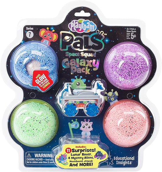 Educational Insights Playfoam Pals Space Squad Galaxy Pack, 11 Surprises Inside, Non-Toxic, Never Dries Out Playfoam, Arts & Crafts for Kids, Surprise Collectible Toy, Ages 5+, Blue Rover (1958A)