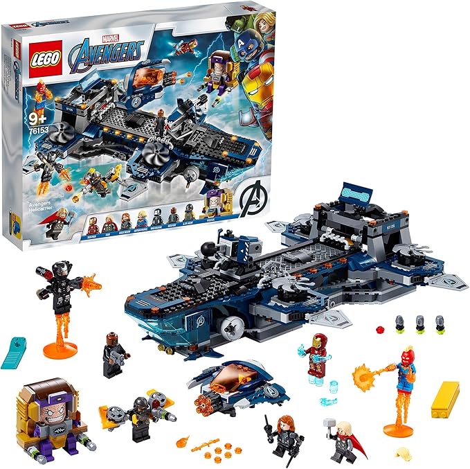 Super Heroes Lego 76153 Marvel Avengers Helicarrier Toy with Iron Man, Thor & Captain Marvel, Series