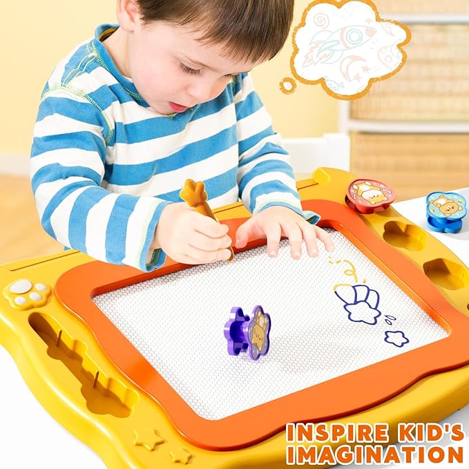 Large Magnetic Drawing Board for Toddlers, Magnetic Doodle Board for Kids, Etch A Sketch Magnet Erasable Writing Pad, Preschool Education Travel Toys for Kids Boys Girls Age 3 4 5 6 7 8 Years Old