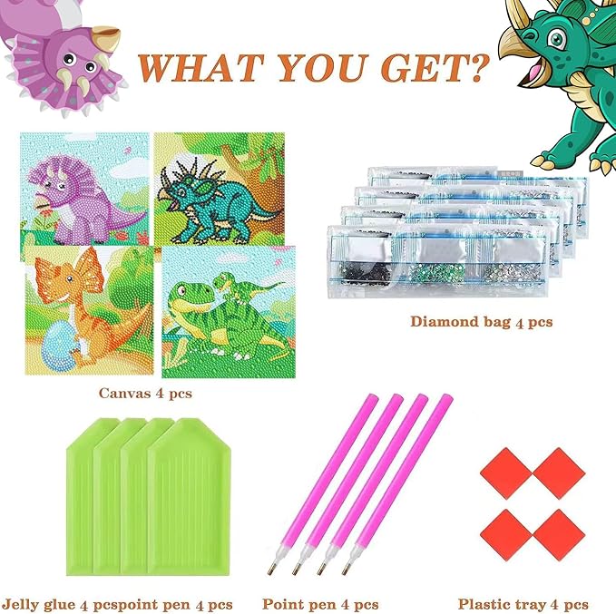 Junrife 5D Diamond Craft Kits Stickers for Kids,Gem Kids' Paint by Number Kits Mosaic Sticker - Best Gifts for Girls Over Ages 6 Easy for Kids Adult Beginners