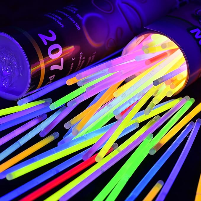 Glow Sticks 414Pcs Bulk Party Pack 8” Glow In The Dark Sticks Glow Bracelets And Glow Eyeglasses And Necklaces Earrings Favors For You... (414PCS)