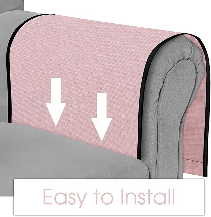 Joywell Remote Holder for Recliner Armchair Caddy Couch Armrest Non Slip Sofa Arm Chair Caddie with 6 Pocket for Magazine, Tablet, Phone, iPad, Think Linen, Pink