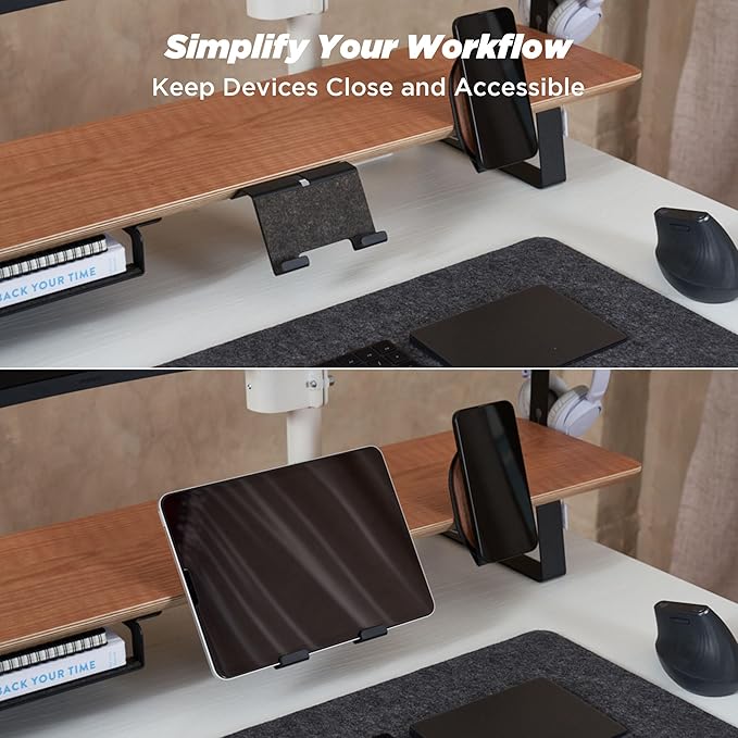 ULTRARM Moodular Add-ons Tablet/Smart Accessory Stand [Accessory Only - Requires Moodular Wooden Monitor Stand Slide Rails for Use] Black MSA-TS