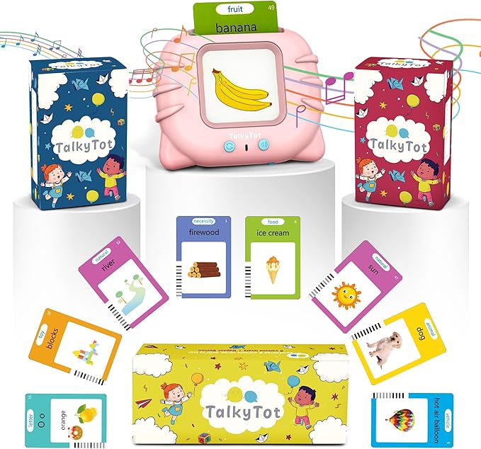 510 Words Talking Flash Cards for Toddlers 1-3, Pocket Speech for Toddlers, Card Early Education Device, Phonics Flash Cards, Word Learning Toys for Toddlers 1-3, Pocketspeech