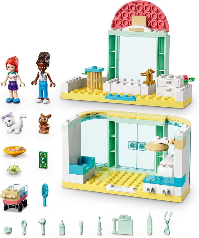 LEGO 41695 Friends Pet Clinic, Toy for Boys and Girls +4 Years with Mini Doll and Figures of Kitten and Bunny