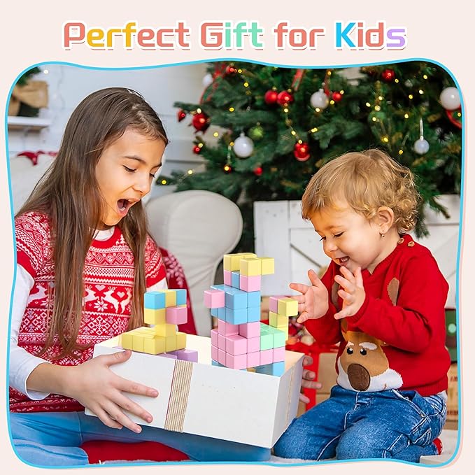50 PCS Magnetic Block, 1 Inch Toddler Magnetic Building Cubes, Montessori Toys for Kids 3+, STEM Sensory Autism Magnetic Toys, Christmas Birthday Gift for Boys and Girls