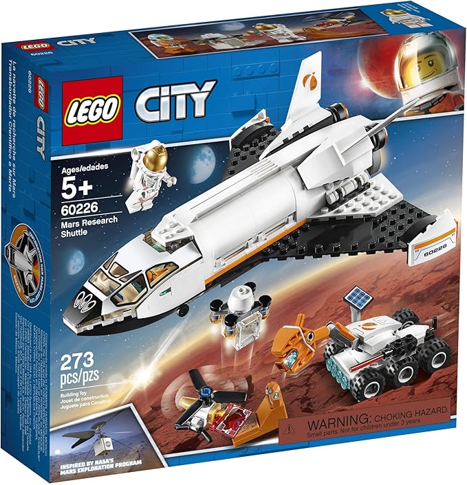LEGO City Space Mars Research Shuttle 60226 Space Shuttle Toy Building Kit with Mars Rover and Astronaut Minifigures, Top STEM Toy for Boys and Girls, New 2019 (273 Pieces)