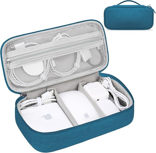 Lacdo Electronic Organizer Travel Cable Organizer Bag Pouch Tech Electronic Accessories Carry Case Portable Double Layers Charger Case for Cable, Cords, Charger, Earphone, Power Bank, Green