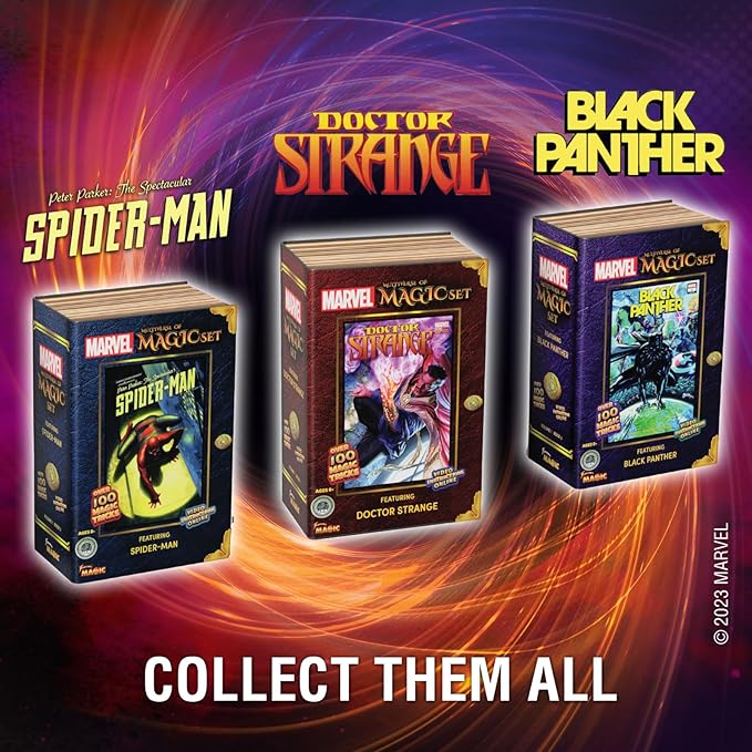 Fantasma Marvel’s Multiverse of Magic Spider-Man Magic Kit for Kids and Adults | Magic Set Packaged Inside an Oversized Comic Book Art Storage Box | Magic Show with Over 100 Magic Tricks
