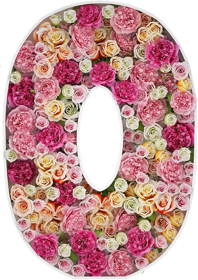 2FT Letter O Mosaic Balloon Frame Letter DIY Fillable Letters Kit for Birthday Party Wedding Backdrop Decor