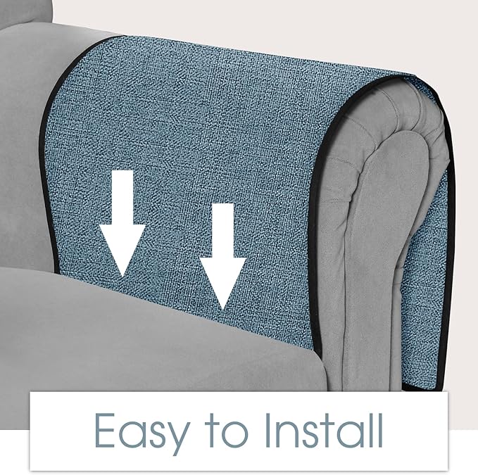 Joywell Remote Holder for Couch Non Slip Sofa Armrest Organizer Armchair Caddy with 6 Pocket Storage for Magazine, Tablet, Phone, iPad, Grey-Blue