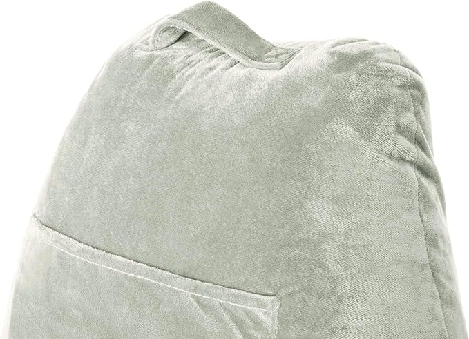 Husband Pillow Desert Sage, Original Reading Pillow in Bed Rest Chair, Shredded Memory Foam Large Lounge Cushion Adult Backrest with Arms, Comfy Back Support for Sit Sitting Up, Wash/Removable Cover