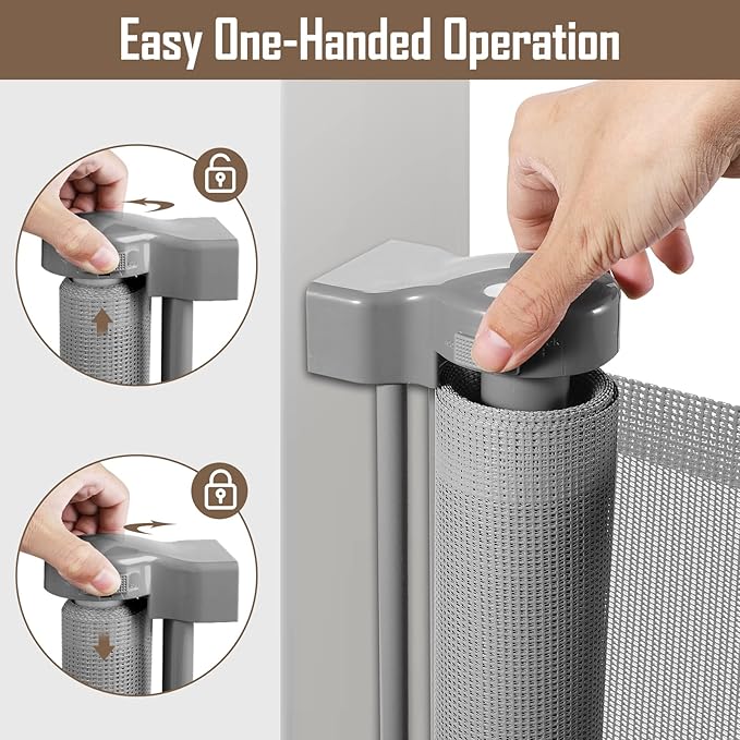 178 Inch Retractable Baby Gates Extra Wide Gates for Dogs Indoor Outdoor Large Baby Gate for Super Wide Openings Dog Gates for The House Extra Wide Long Baby Gate for Doorways Retractable Pet Gate