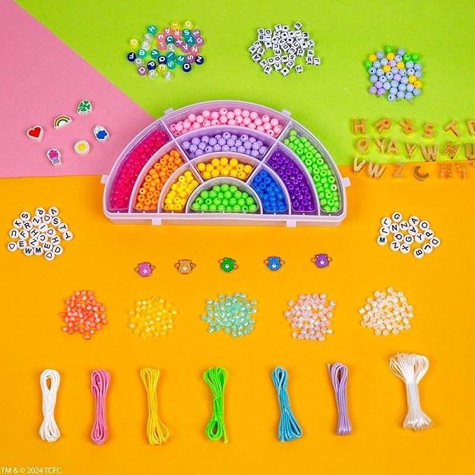 Care Bears Rainbow Jewelry, Make Over 20 Bracelets With Charms & Beads for Bracelet Making, Bracelet Making Kit with Storage Case, Friendship Bracelet Kit, Girls Toys Age 6-8, Charm Bracelet Kit