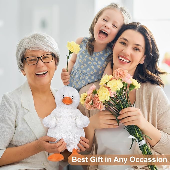 Coolable & Heatable Duck Stuffed Animals, Microwavable Stuffed Animal for Heat Therapy & Stress Relief, Cuddly Warm Duck Plush Toy Heating Pad, Cute Duckling Gifts for Women & Kids