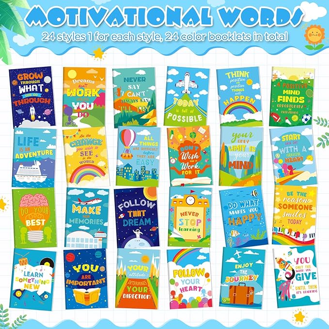 24 Pcs Inspirational Coloring Books for Adults Kids Coloring Books Bulk, DIY Art Coloring Book for Adult Kids Drawing Book with Flower Words Pattern for Party Favors Goodie Bag Filler Gifts