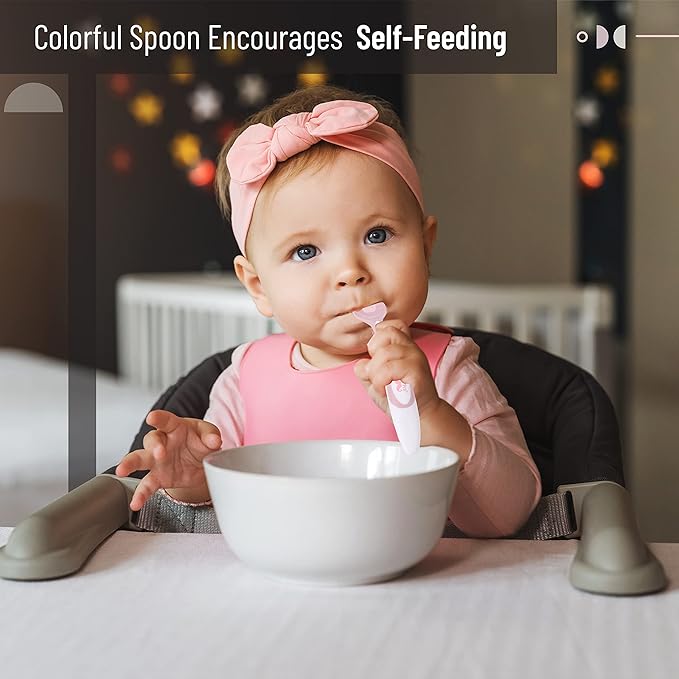 Mr. Pen- Baby Spoons, 6 Pack, Soft-Tip Silicone Baby Spoon, Silicone Spoons Baby, Spoon for Baby, Baby Spoons First Stage, Infant Feeding Spoons, Baby Food Spoons, Baby Feeding Spoon, Toddler Spoon