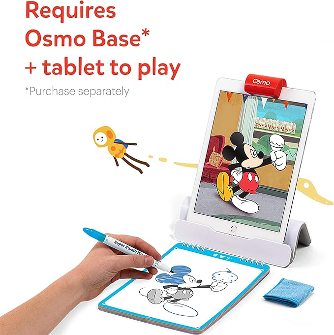 Osmo - Super Studio Disney Mickey Mouse & Friends - Ages 5-11 - Learn to Draw - For iPad or Fire Tablet Educational Learning Games - STEM Toy Gifts, Boy & Girl-Ages 5 6 7 8 9 10 11(Osmo Base Required)