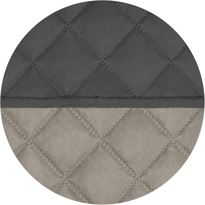 PureFit Reversible Quilted Sofa Cover, Water Resistant Slipcover Furniture Protector, Washable Couch Cover with Non Slip and Elastic Straps for Kids, Dogs, Pets (XX Large, Dark Gray/Beige)