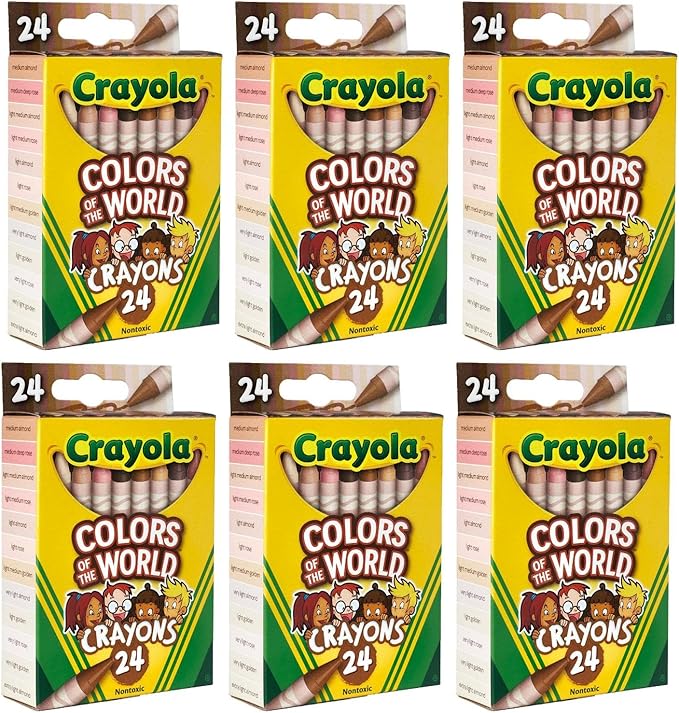 Crayola Bulk Crayon Set, Colors of The World, Multicultural Crayons, School Supplies, 6 Sets of 24 Colors