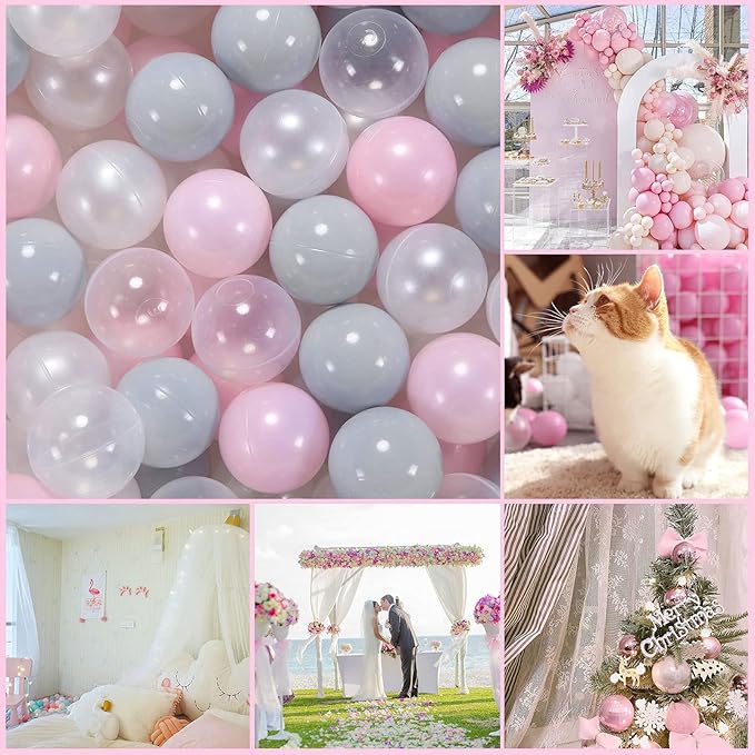 GOGOSO Ball Pit Balls for Toddles, Kids Plastic Balls for BallPit, Pool, Baby Party Accessories, Birthday Decoration 50 100 200 500 1000