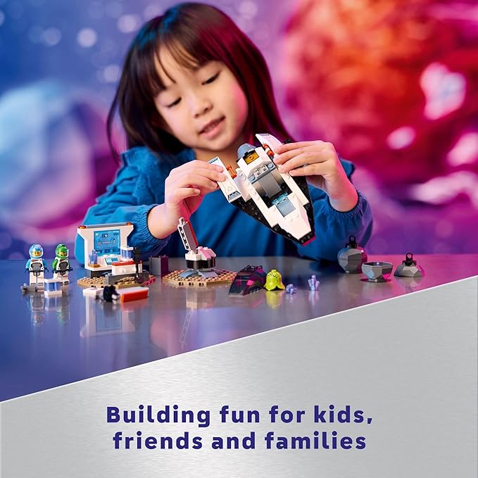 LEGO City Spaceship and Asteroid Discovery Toy Building Set, Gift for Kids Ages 4 Years Old and Up who Love Pretend Play, Includes 2 Space Crew Minifigures, Alien, Crystals, and Crane Toy, 60429