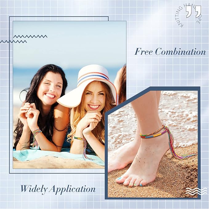 Henoyso 200 Pieces Friendship Bracelets Bulk Handmade Braided String Colorful Braid Friendship Cords Strand Bracelet Party Supply Favors for Birthday Gifts(Classic Style)