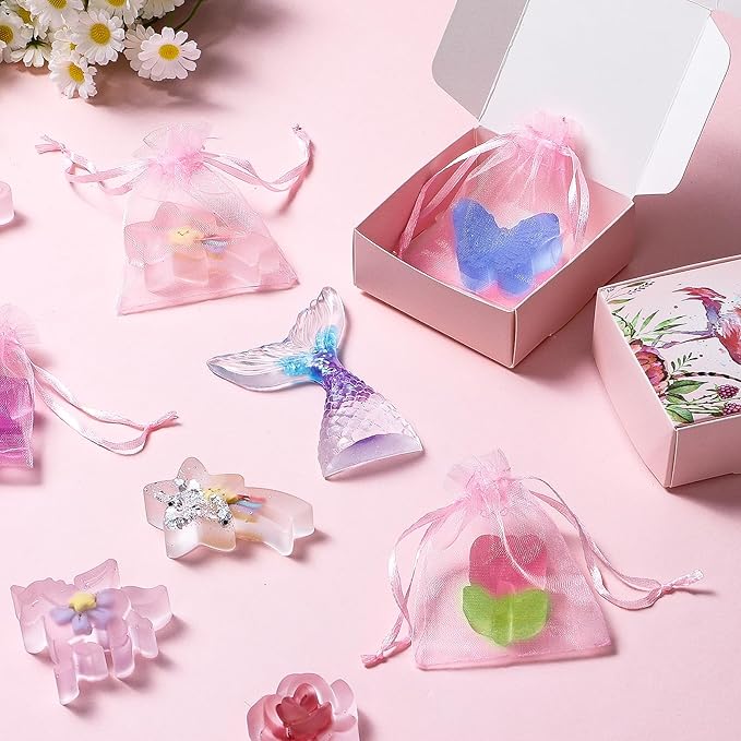 Golray Soap Making Craft Kit for Kids Girl Toys, Make 40 Pcs+ Soap Supplies with Unicorn/Mermaid/Butterfly Model, 2 Essential Oil, DIY Science Art and Craft Kit for Kid Girl Age 5-7 8-12 Year Old Gift