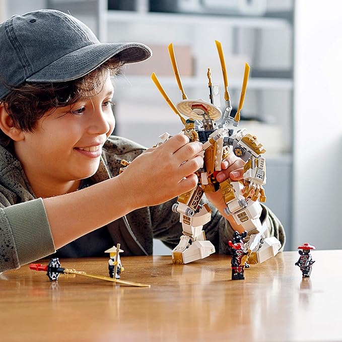 LEGO NINJAGO Legacy Golden Mech 71702, Cool Toys for Kids Building Kit, New 2020 (489 Pieces)